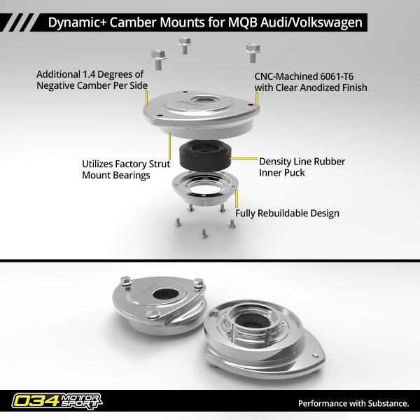 034 Motorsport DYNAMIC CAMBER MOUNT PAIR