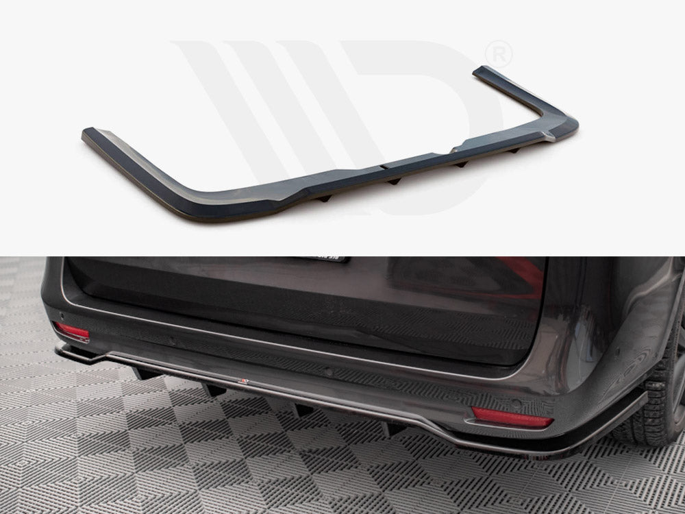 MAXTON DESIGN CENTRAL REAR SPLITTER (VERTICAL BARS) MERCEDES V-CLASS AMG-LINE W447 FACELIFT