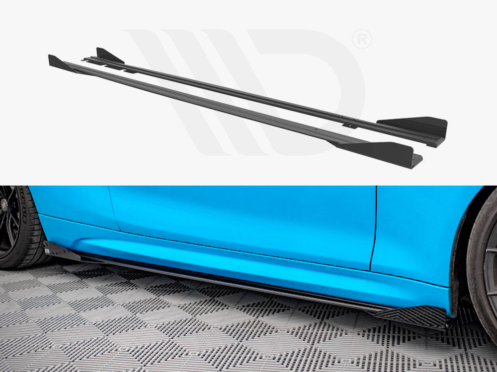 MAXTON DESIGN STREET PRO SIDE SKIRTS DIFFUSERS (+FLAPS) BMW M2 F87 (2016-2020)