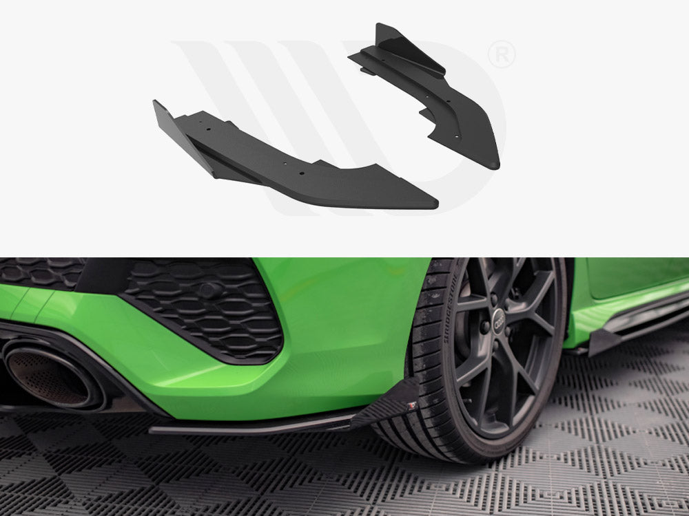 MAXTON DESIGN STREET PRO REAR SIDE SPLITTERS (+FLAPS) AUDI RS3 SEDAN 8Y (2020-)