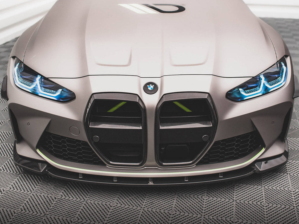 MAXTON DESIGN CARBON FIBER FRONT GRILL + LICENSE PLATE HOLDER BASE BMW M4 G82 / M3 G80