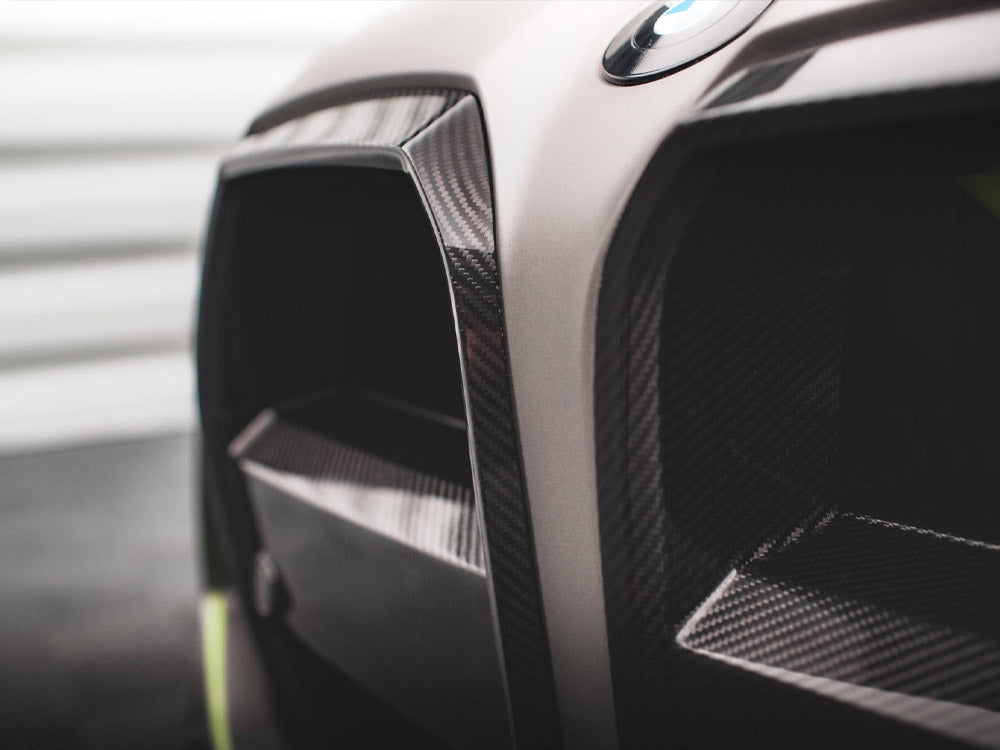 MAXTON DESIGN CARBON FIBER FRONT GRILL + LICENSE PLATE HOLDER BASE BMW M4 G82 / M3 G80