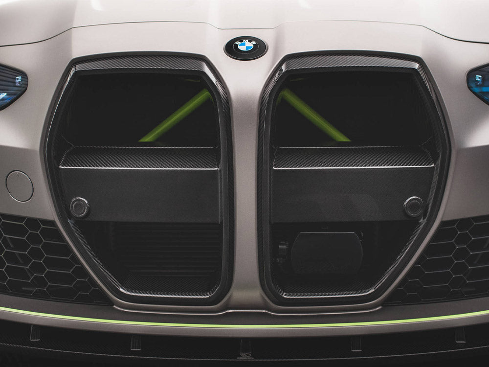 MAXTON DESIGN CARBON FIBER FRONT GRILL + LICENSE PLATE HOLDER BASE BMW M4 G82 / M3 G80