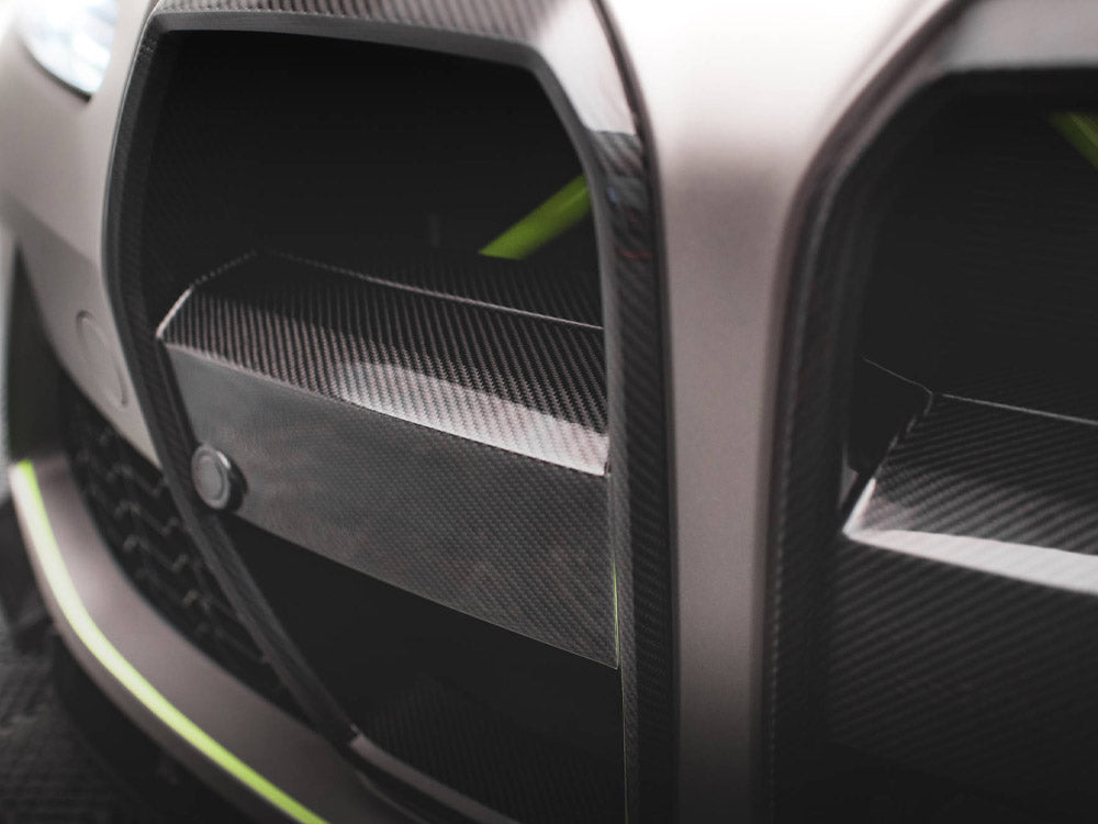 MAXTON DESIGN CARBON FIBER FRONT GRILL + LICENSE PLATE HOLDER BASE BMW M4 G82 / M3 G80