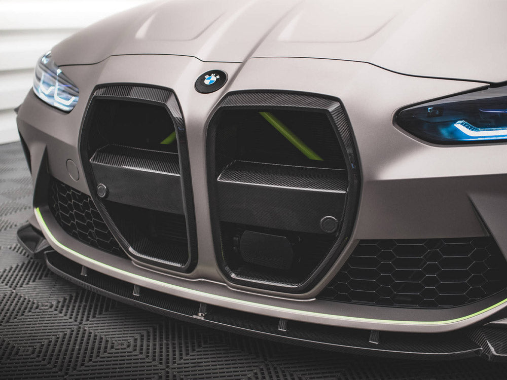 MAXTON DESIGN CARBON FIBER FRONT GRILL + LICENSE PLATE HOLDER BASE BMW M4 G82 / M3 G80