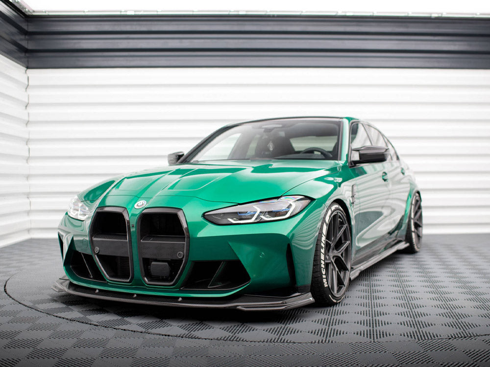 MAXTON DESIGN CARBON FIBER FRONT GRILL + LICENSE PLATE HOLDER BASE BMW M4 G82 / M3 G80