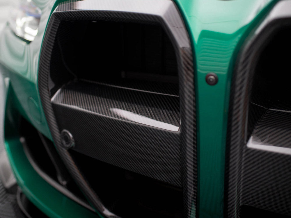 MAXTON DESIGN CARBON FIBER FRONT GRILL + LICENSE PLATE HOLDER BASE BMW M4 G82 / M3 G80