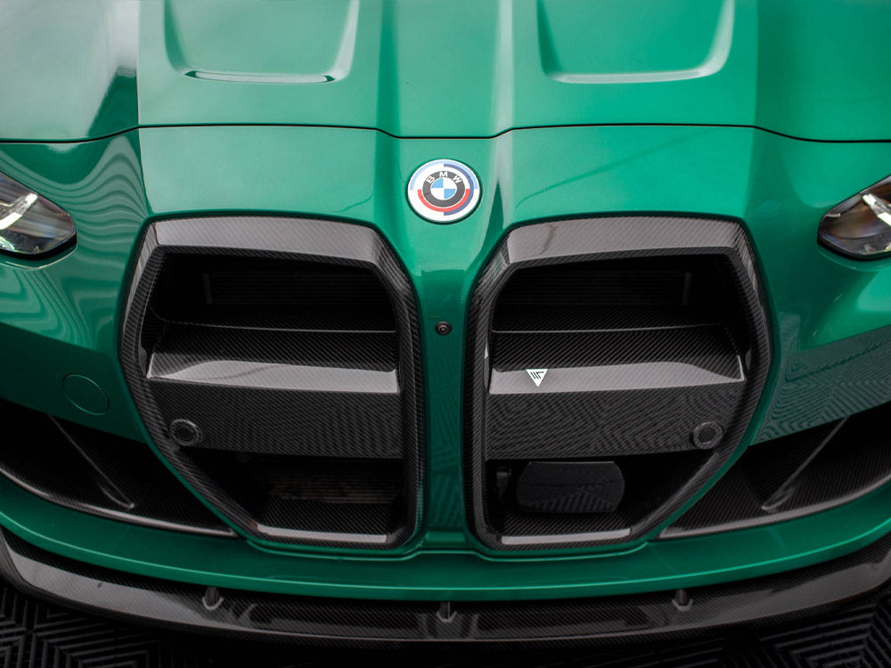 MAXTON DESIGN CARBON FIBER FRONT GRILL + LICENSE PLATE HOLDER BASE BMW M4 G82 / M3 G80