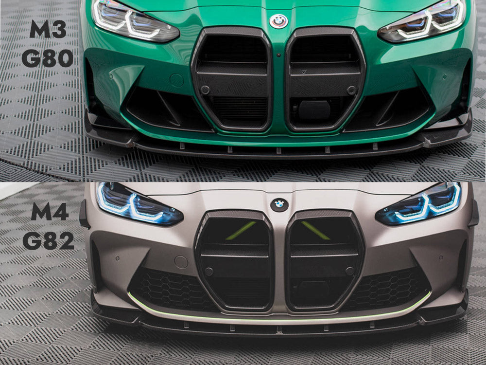 MAXTON DESIGN CARBON FIBER FRONT GRILL + LICENSE PLATE HOLDER BASE BMW M4 G82 / M3 G80