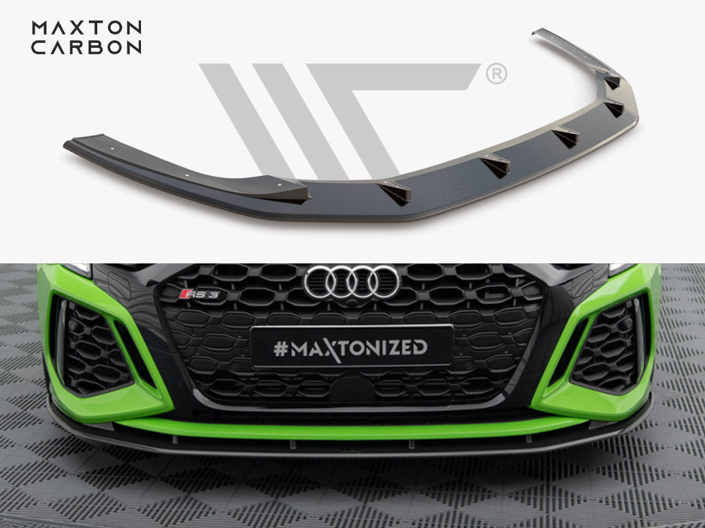 MAXTON DESIGN CARBON FIBER FRONT SPLITTER AUDI RS3 SEDAN / SPORTBACK 8Y