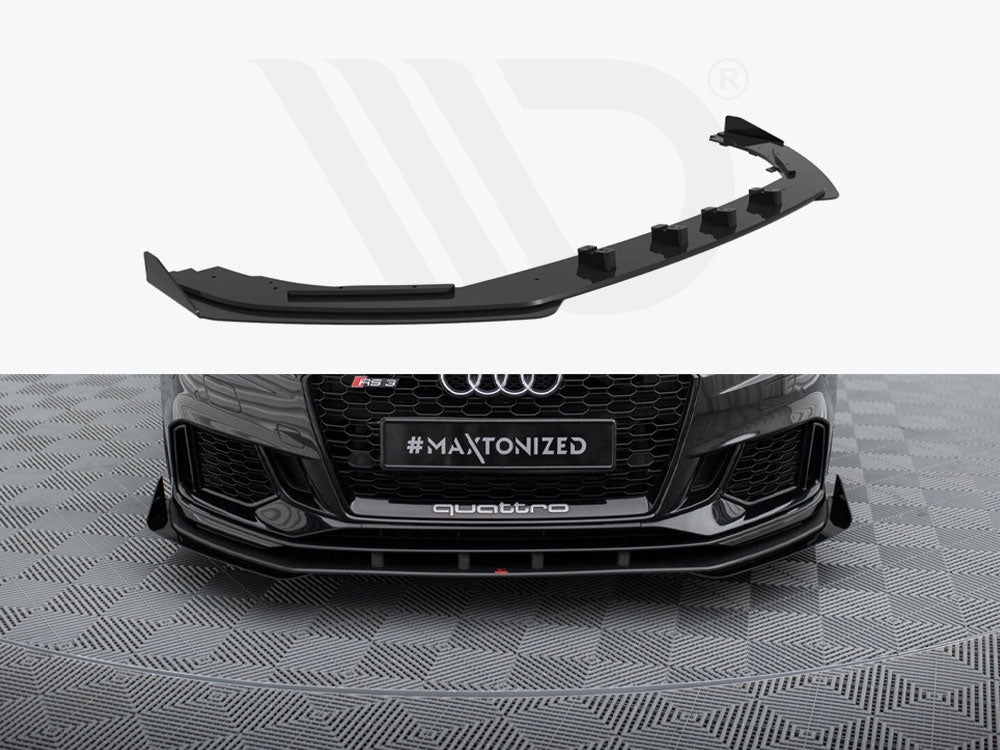 MAXTON DESIGN STREET PRO FRONT SPLITTER V.1 + FLAPS AUDI RS3 SEDAN 8V FACELIFT