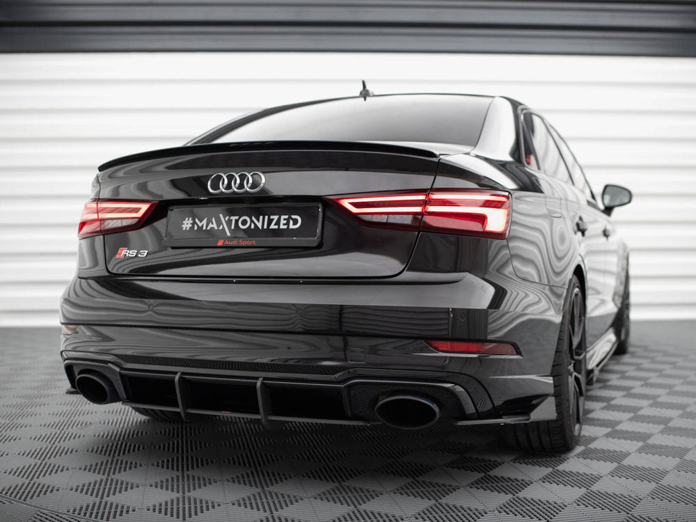 MAXTON DESIGN STREET PRO REAR SIDE SPLITTERS + FLAPS AUDI RS3 SEDAN 8V FACELIFT