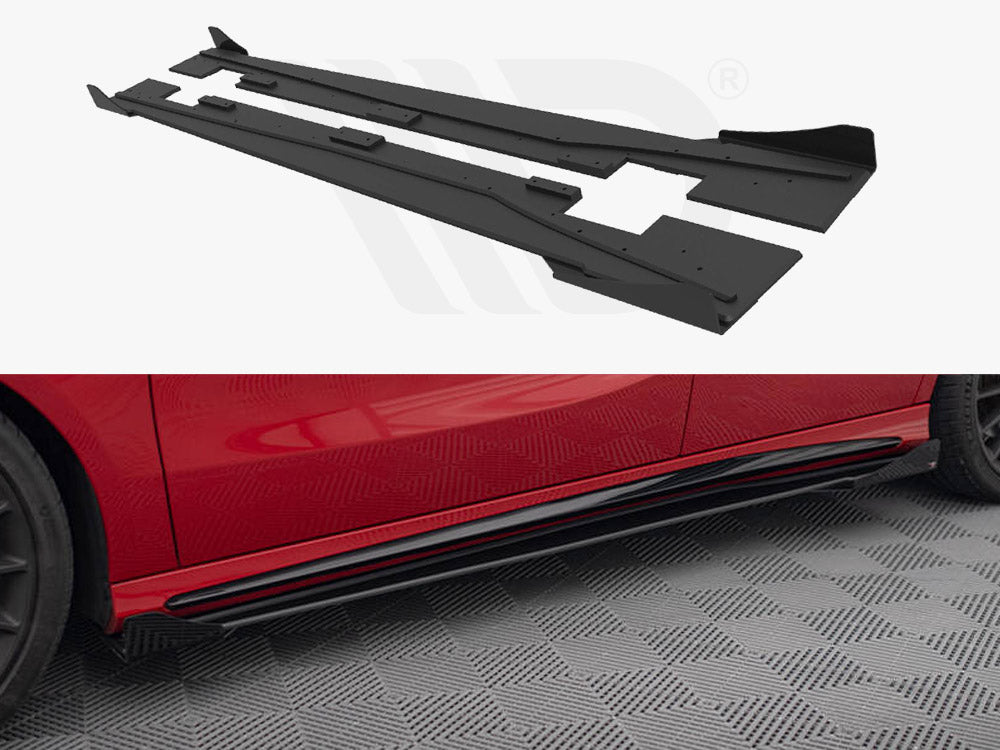 MAXTON DESIGN STREET PRO SIDE SKIRTS DIFFUSERS + FLAPS MERCEDES-BENZ A 45 AMG W176 FACELIFT