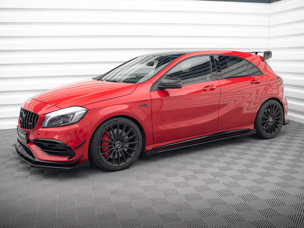 MAXTON DESIGN STREET PRO SIDE SKIRTS DIFFUSERS + FLAPS MERCEDES-BENZ A 45 AMG W176 FACELIFT
