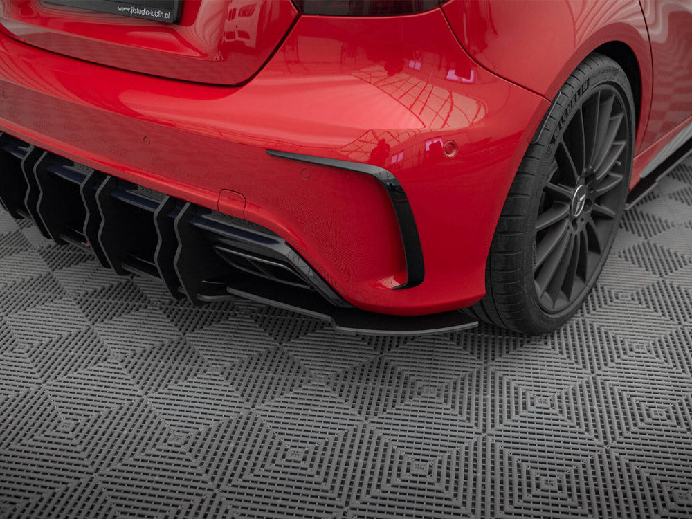 MAXTON DESIGN STREET PRO REAR SIDE SPLITTERS MERCEDES-BENZ A 45 AMG W176 FACELIFT