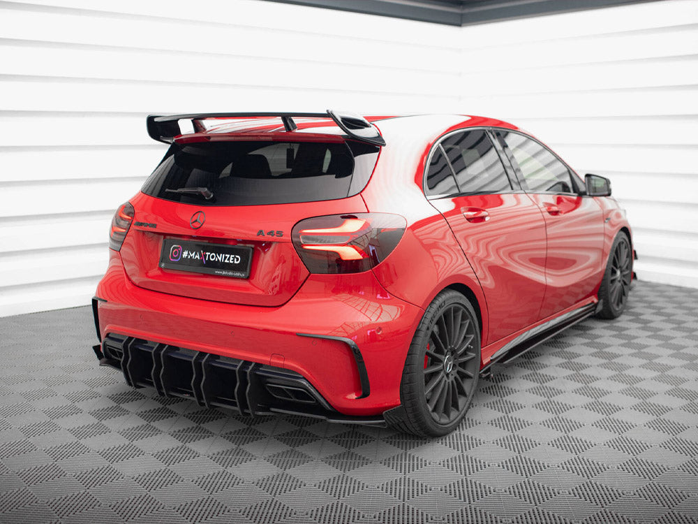 MAXTON DESIGN STREET PRO REAR SIDE SPLITTERS + FLAPS MERCEDES-BENZ A 45 AMG W176 FACELIFT