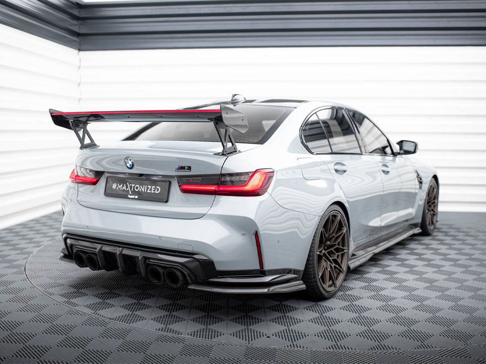 MAXTON DESIGN CARBON SPOILER WITH EXTERNAL BRACKETS UPRIGHTS + LED BMW M3 G80 / M340I G20 / 3 M-PACK G20 / 3 STANDARD G20