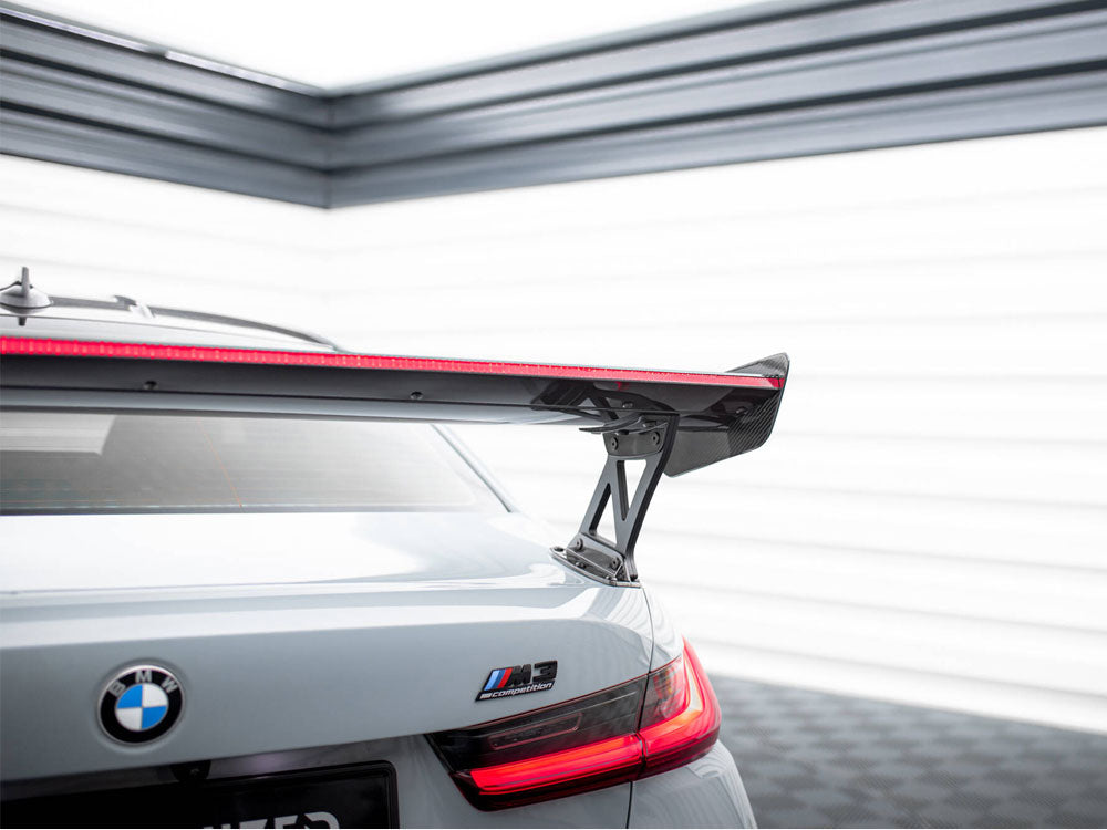 MAXTON DESIGN CARBON SPOILER WITH EXTERNAL BRACKETS UPRIGHTS + LED BMW M3 G80 / M340I G20 / 3 M-PACK G20 / 3 STANDARD G20
