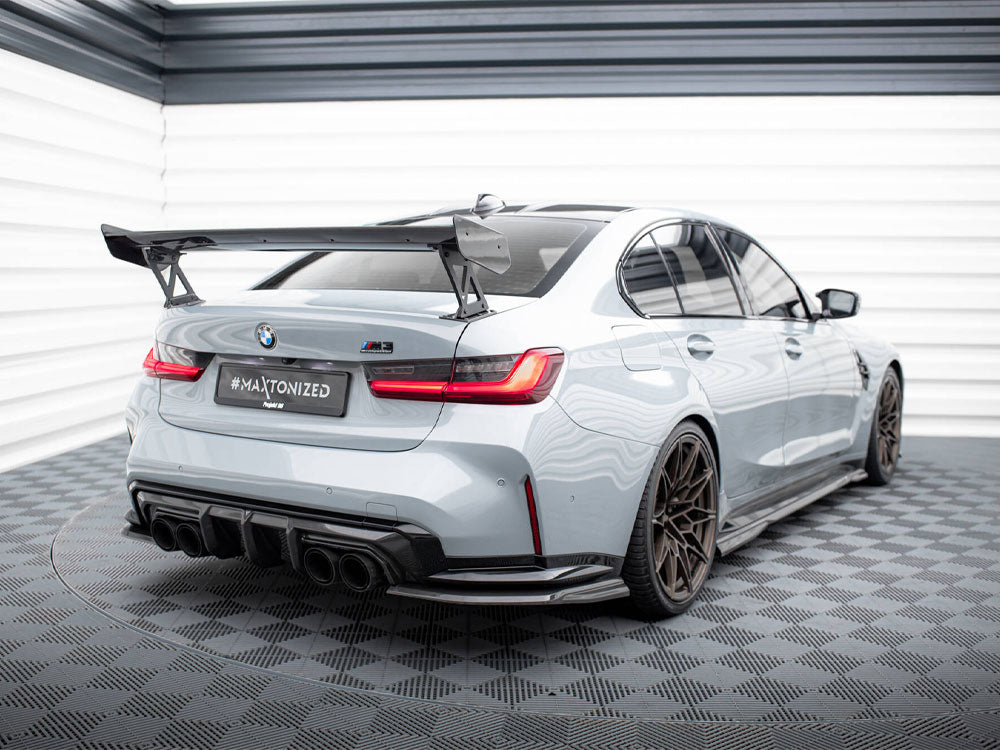 MAXTON DESIGN CARBON SPOILER WITH EXTERNAL BRACKETS UPRIGHTS BMW M3 G80 / M340I G20 / 3 M-PACK G20 / 3 STANDARD G20