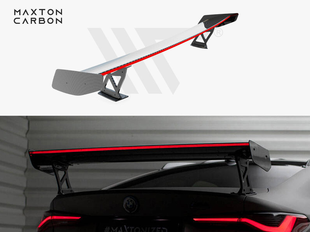 MAXTON DESIGN CARBON SPOILER WITH EXTERNAL BRACKETS UPRIGHTS + LED BMW M4 G82 / M440I G22 / 4 M-PACK G22