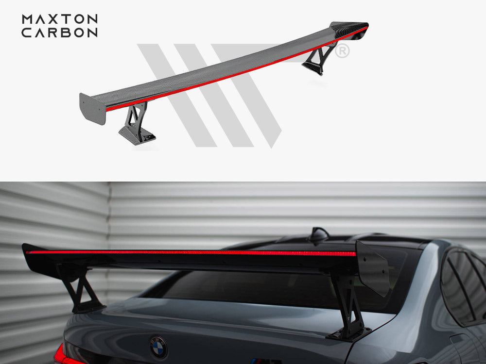 MAXTON DESIGN CARBON SPOILER WITH EXTERNAL BRACKETS UPRIGHTS + LED BMW M3 G80 / M340I G20 / 3 M-PACK G20 / 3 STANDARD G20