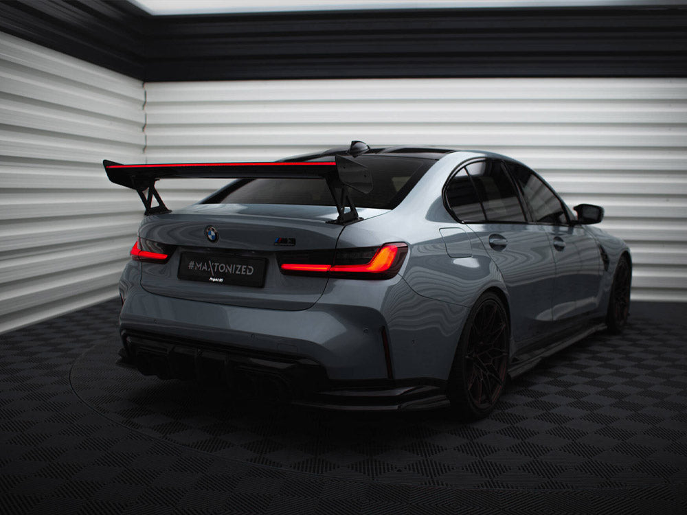 MAXTON DESIGN CARBON SPOILER WITH EXTERNAL BRACKETS UPRIGHTS + LED BMW M3 G80 / M340I G20 / 3 M-PACK G20 / 3 STANDARD G20