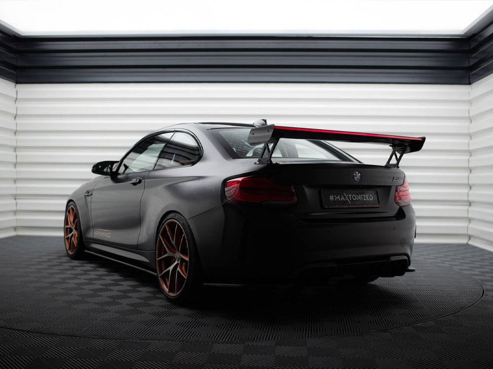 MAXTON DESIGN CARBON SPOILER WITH EXTERNAL BRACKETS UPRIGHTS + LED BMW M2 F87