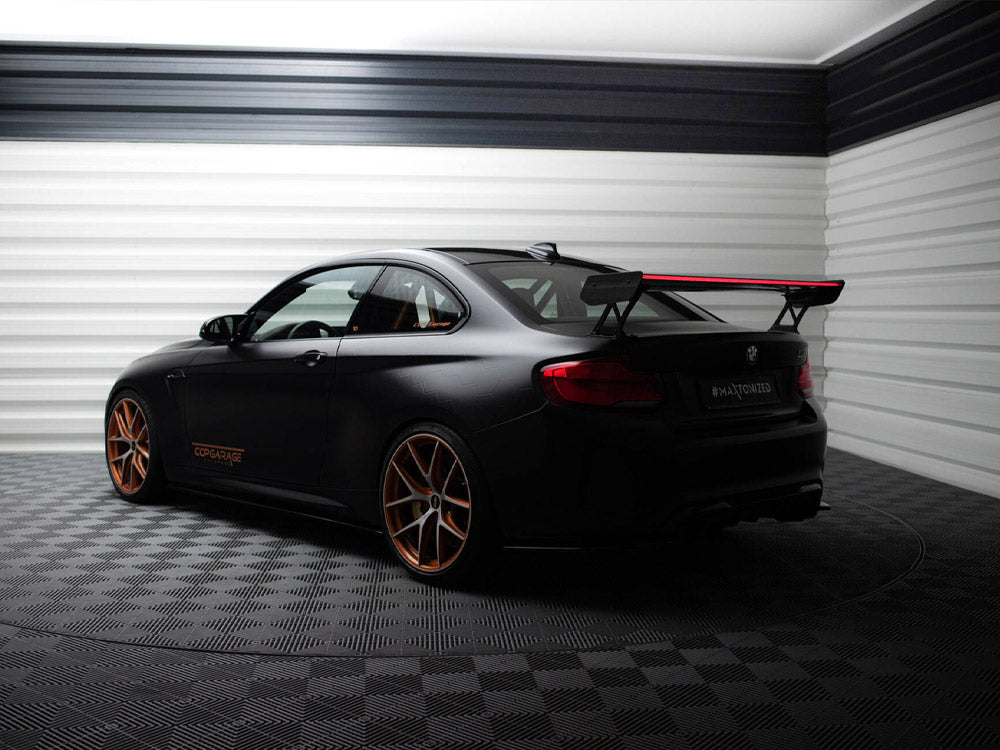 MAXTON DESIGN CARBON SPOILER WITH EXTERNAL BRACKETS UPRIGHTS + LED BMW M2 F87