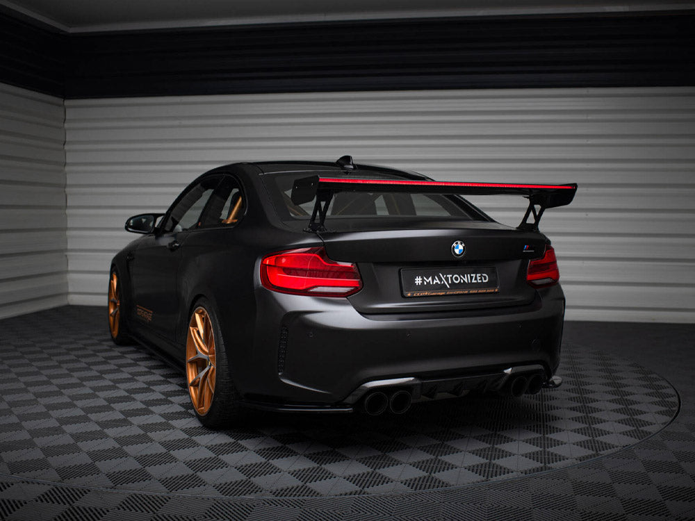 MAXTON DESIGN CARBON SPOILER WITH EXTERNAL BRACKETS UPRIGHTS + LED BMW M2 F87