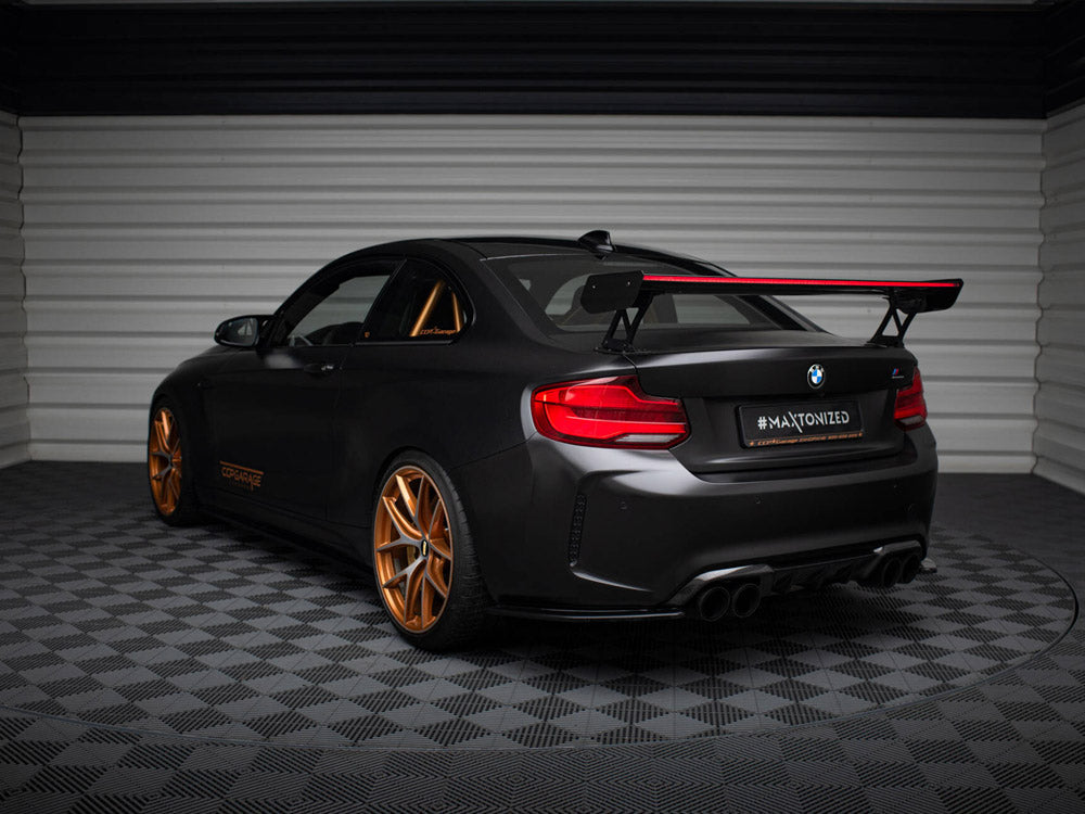 MAXTON DESIGN CARBON SPOILER WITH EXTERNAL BRACKETS UPRIGHTS + LED BMW M2 F87
