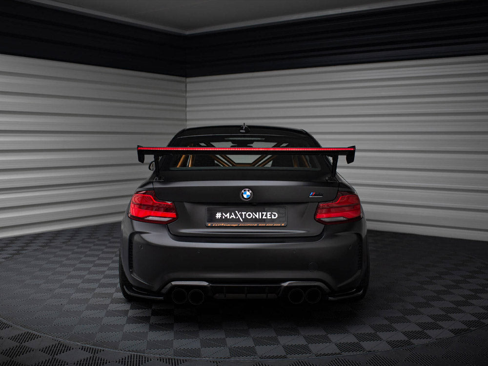 MAXTON DESIGN CARBON SPOILER WITH EXTERNAL BRACKETS UPRIGHTS + LED BMW M2 F87