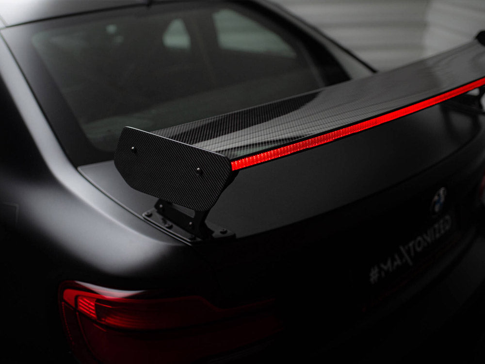 MAXTON DESIGN CARBON SPOILER WITH EXTERNAL BRACKETS UPRIGHTS + LED BMW M2 F87