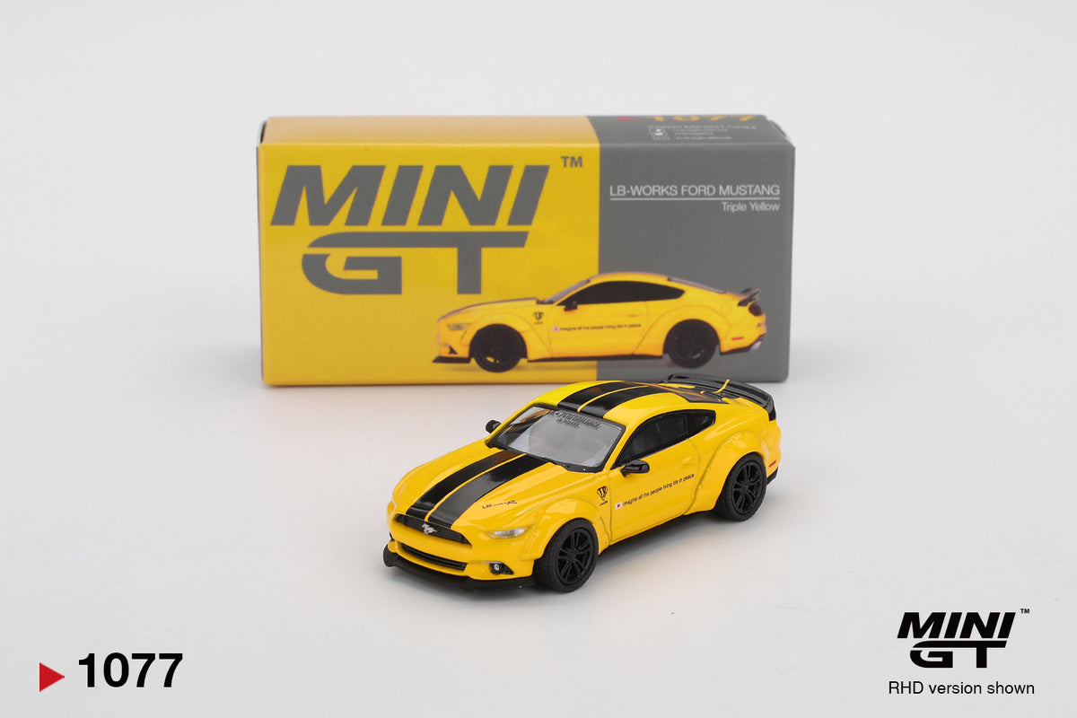 Mini GT – LB Works Ford Mustang Triple Yellow collectible model - MGT01077-R