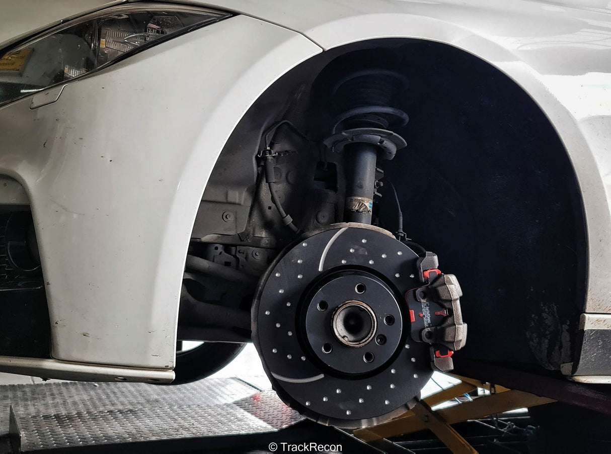 EBC 2 PIECE LIGHTWEIGHT DIMPLE DRILLED & GROOVED FRONT DISCS (M135i / M140i / M235i / M240i)