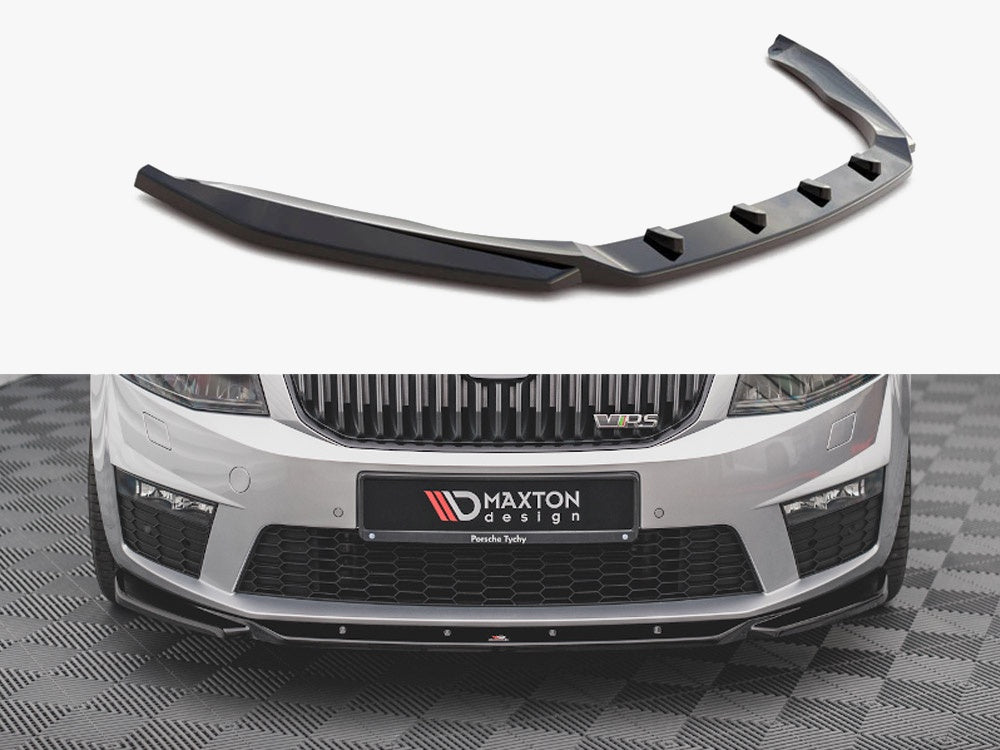 MAXTON DESIGN FRONT SPLITTER V.4 SKODA OCTAVIA RS MK3 2013-2016 — photo 1