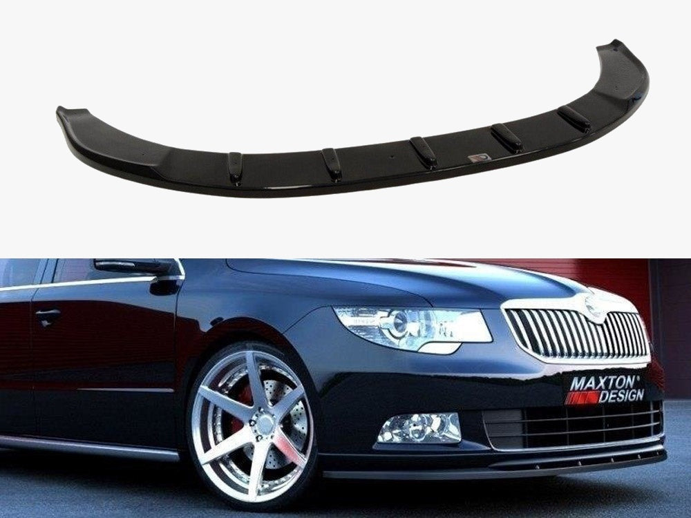 MAXTON DESIGN FRONT SPLITTER SKODA SUPERB II SPORT FRONT BUMPER — photo 1