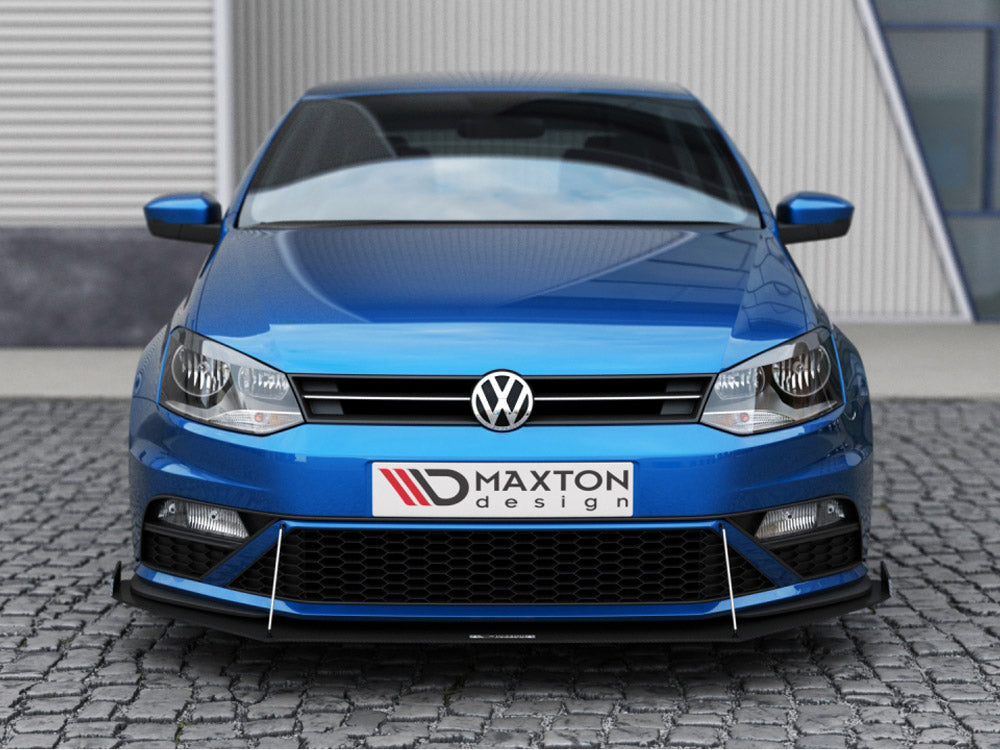 Maxton Design Front Racing Splitter With Wings - Volkswagen Polo GTI Mk5 Facelift 2014-2017 — photo 2