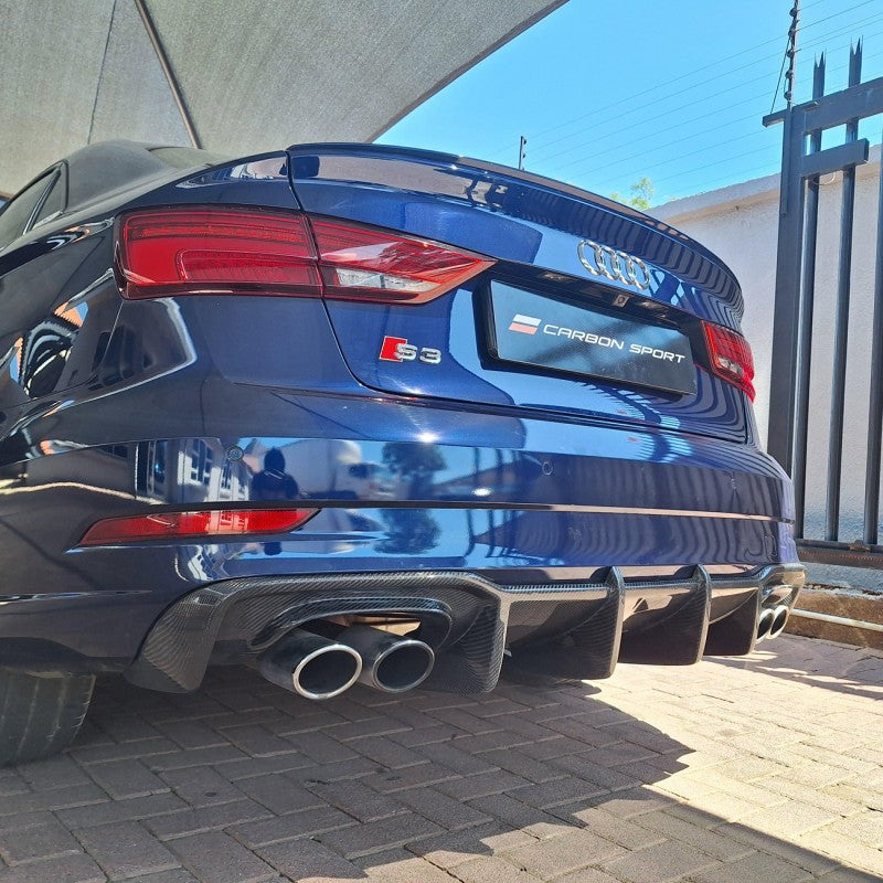 A3 8V2 17-20 Sedan S-line KB-style carbon fiber diffuser