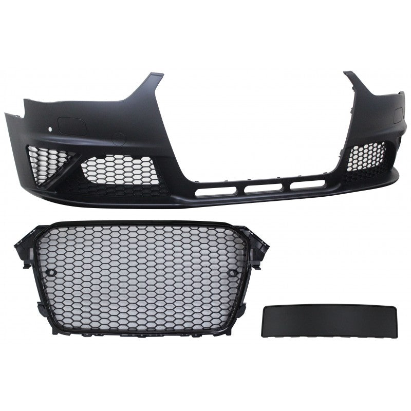 A4 B8.5 12-15 RS-style front bumper w/badgeless grille