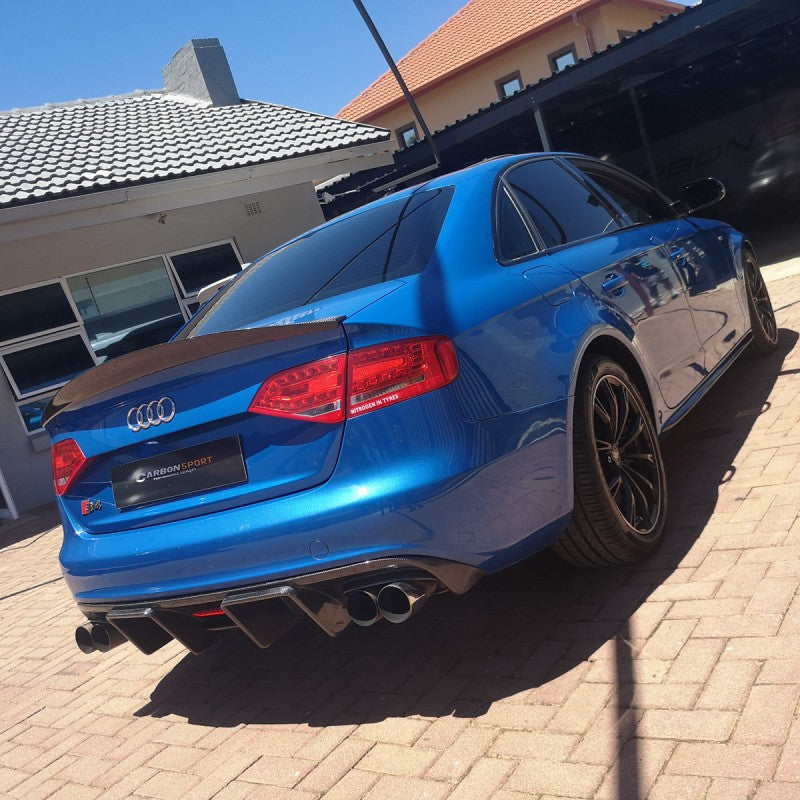A4 B8 08-11 S4 S-line KB-style carbon fiber diffuser