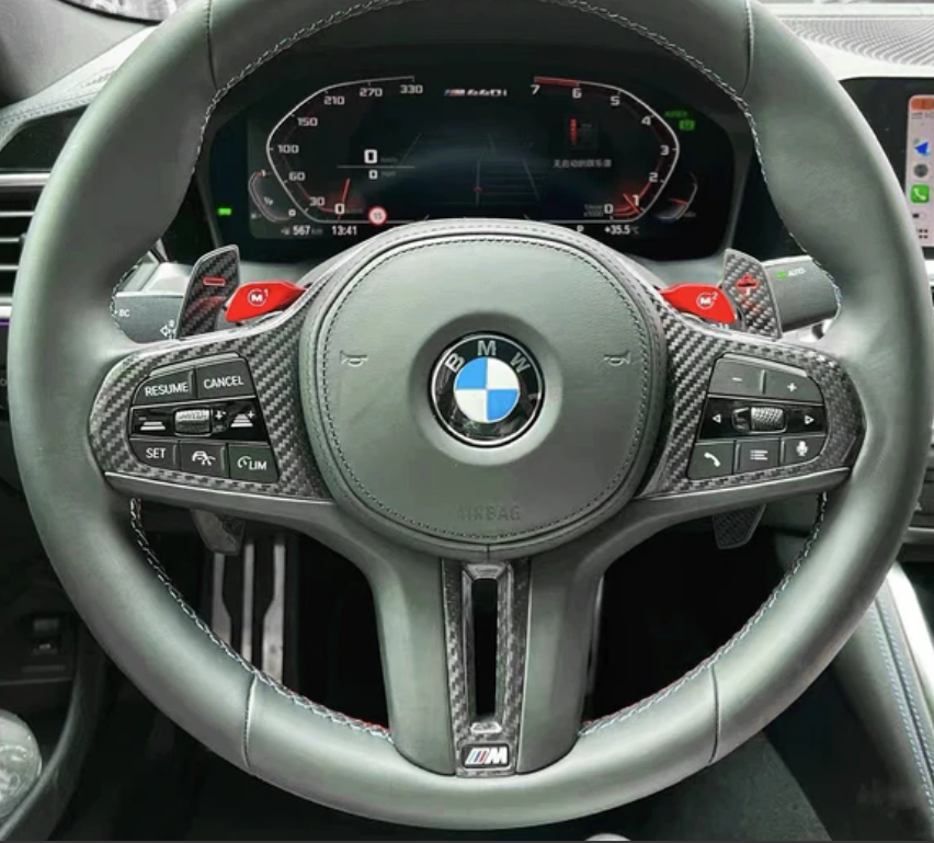 BMW G80/G81/G82/G83/G87 G20 G30 Carbon Fiber Steering Wheel Trim