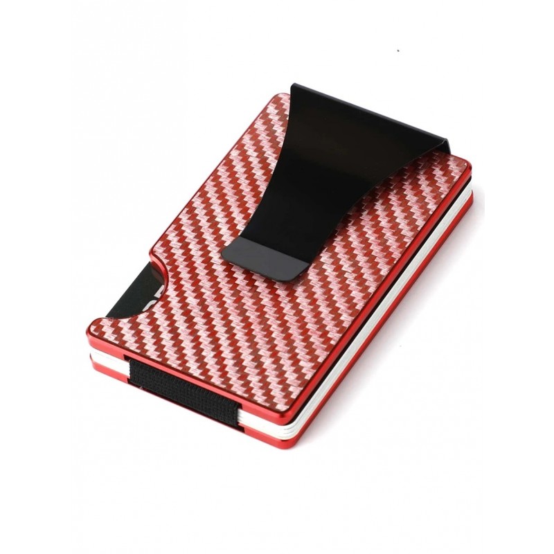 Carbon fiber card wallet (Red)