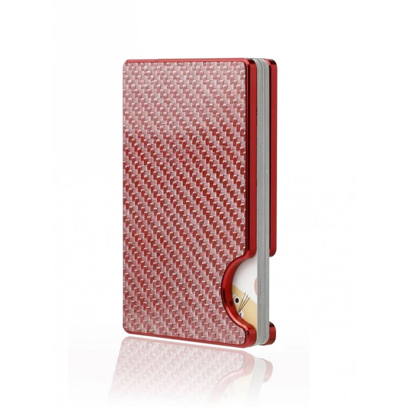 Carbon fiber card wallet (Red)
