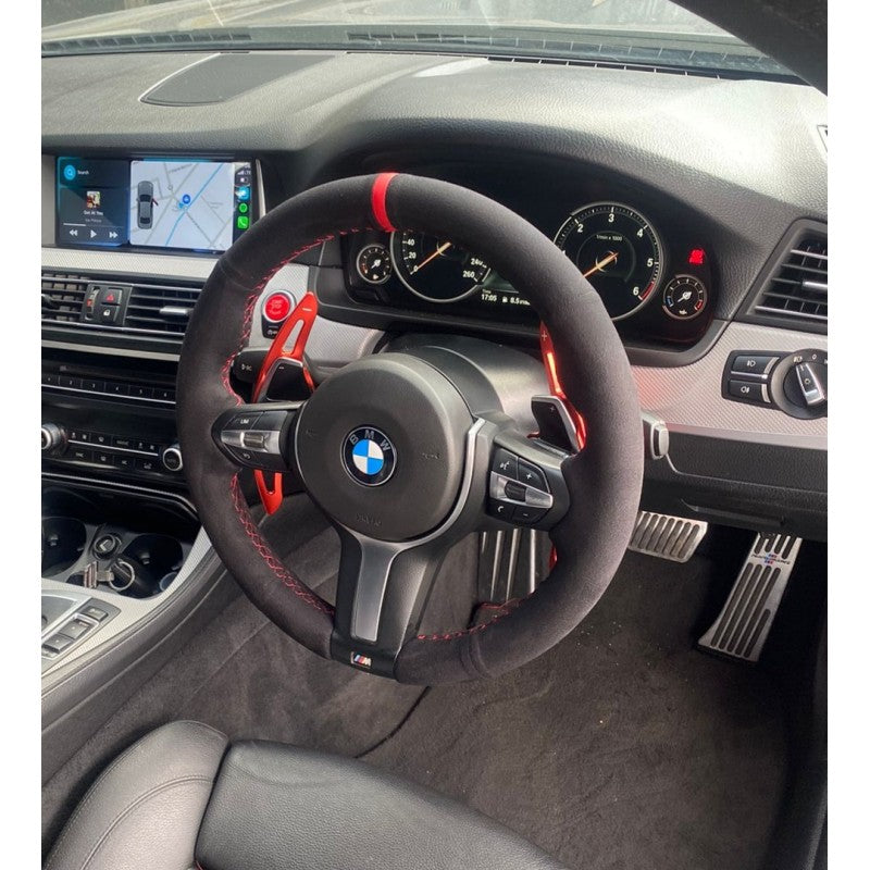 F-Series Msport steering wheel suede alcantara DIY kit (Red)