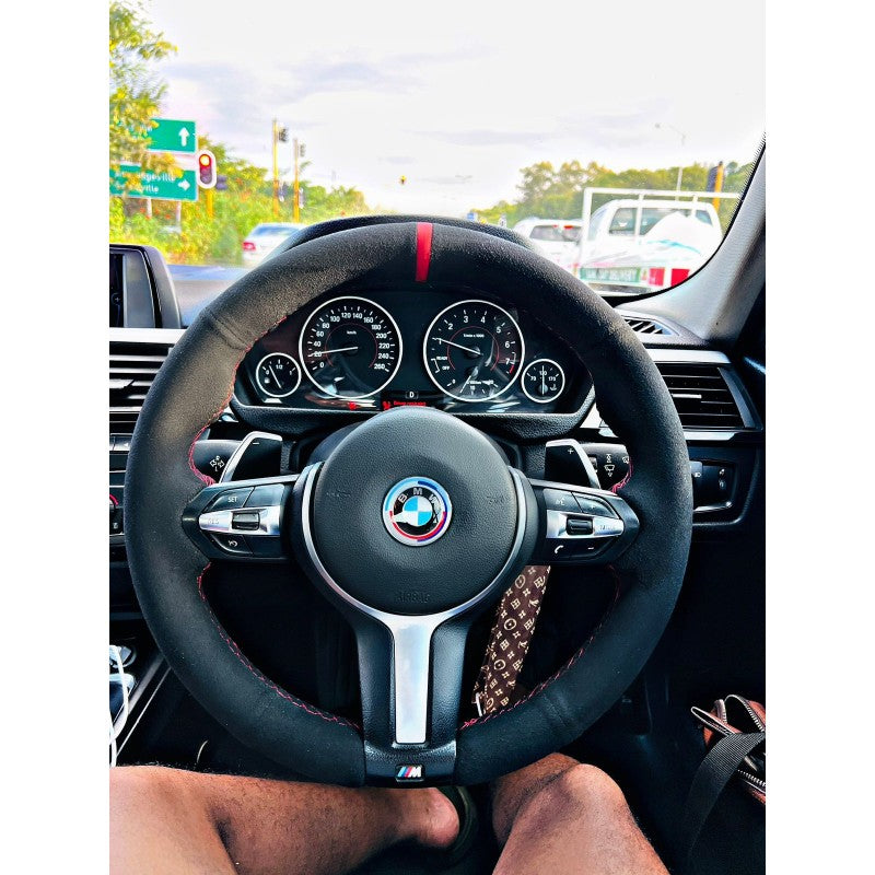 F-Series Msport steering wheel suede alcantara DIY kit (Red)