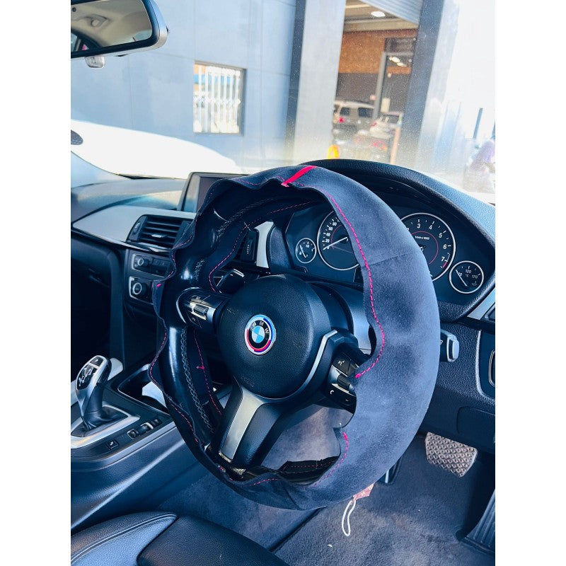 F-Series Msport steering wheel suede alcantara DIY kit (Red)