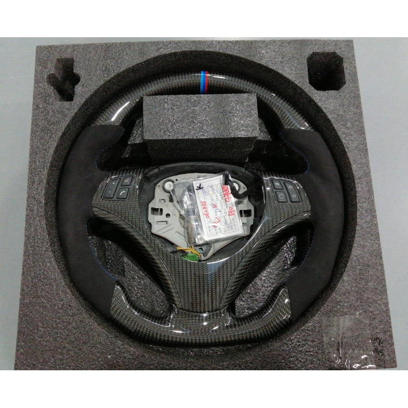 E82 E90 E92 OHC carbon fiber steering wheel w/trim w/buttons (manual model)