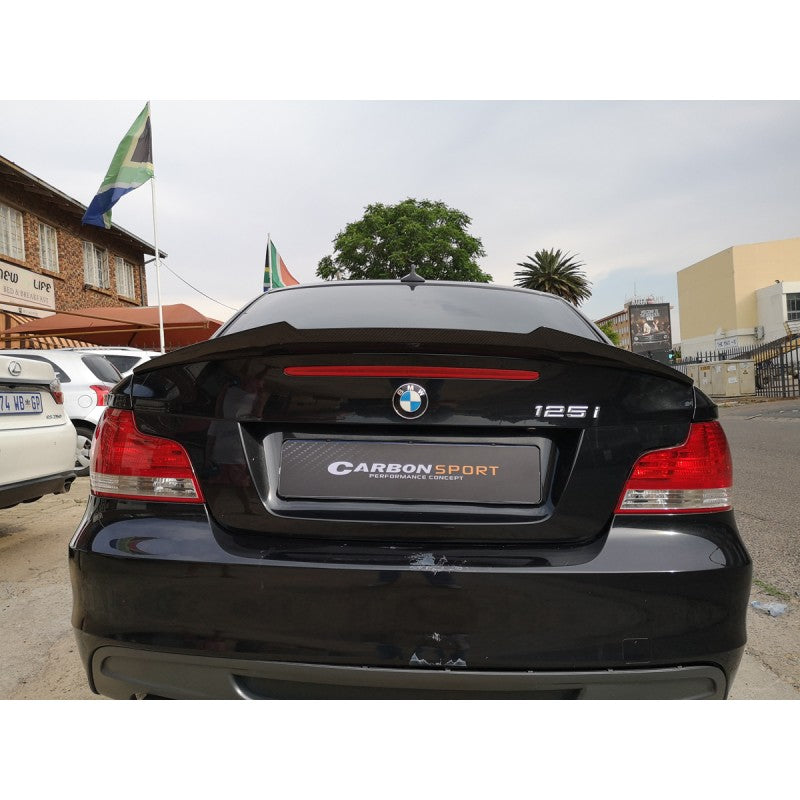 E82 V style carbon fiber boot spoiler