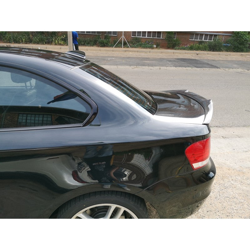 E82 V style carbon fiber boot spoiler