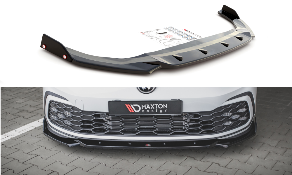MAXTON DESIGN FRONT SPLITTER V.2 + FLAPS VOLKSWAGEN GOLF 8 GTI / R-LINE